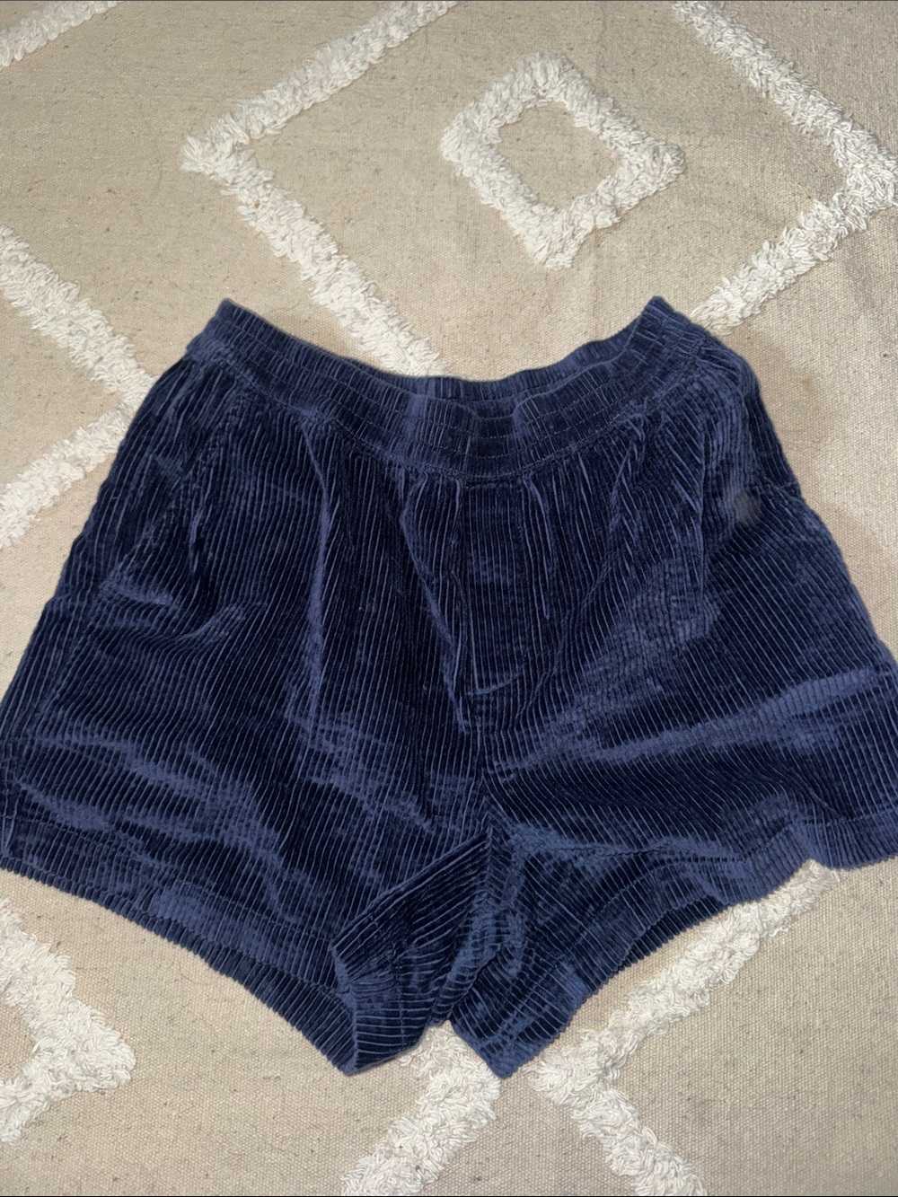 Aerie Women's Navy Corduroy High-Waist Shorts
